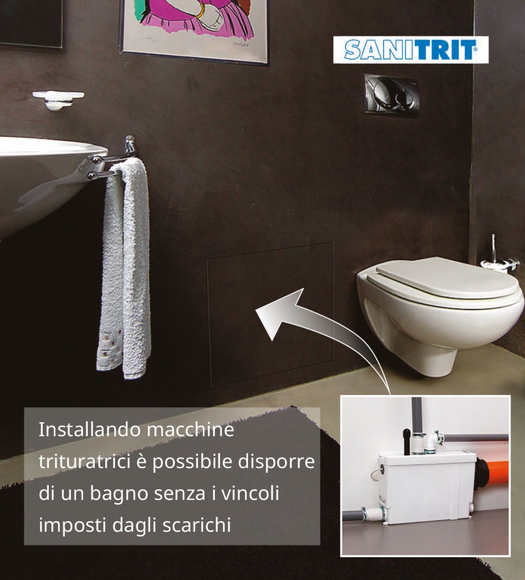 Bagno dove vuoi con il trituratore